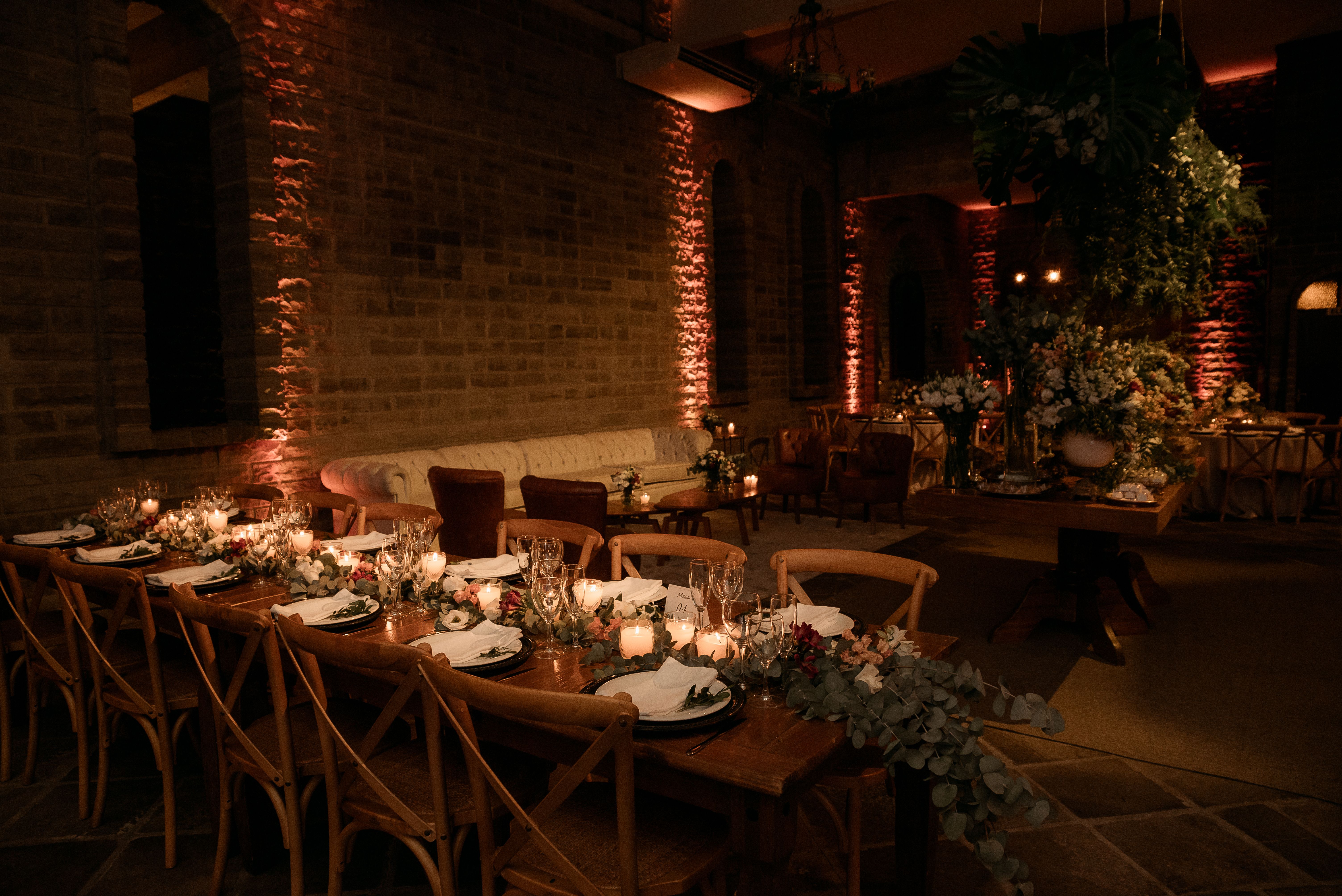 Beautifully decorated celebration hall at Los Potrillos Event Center